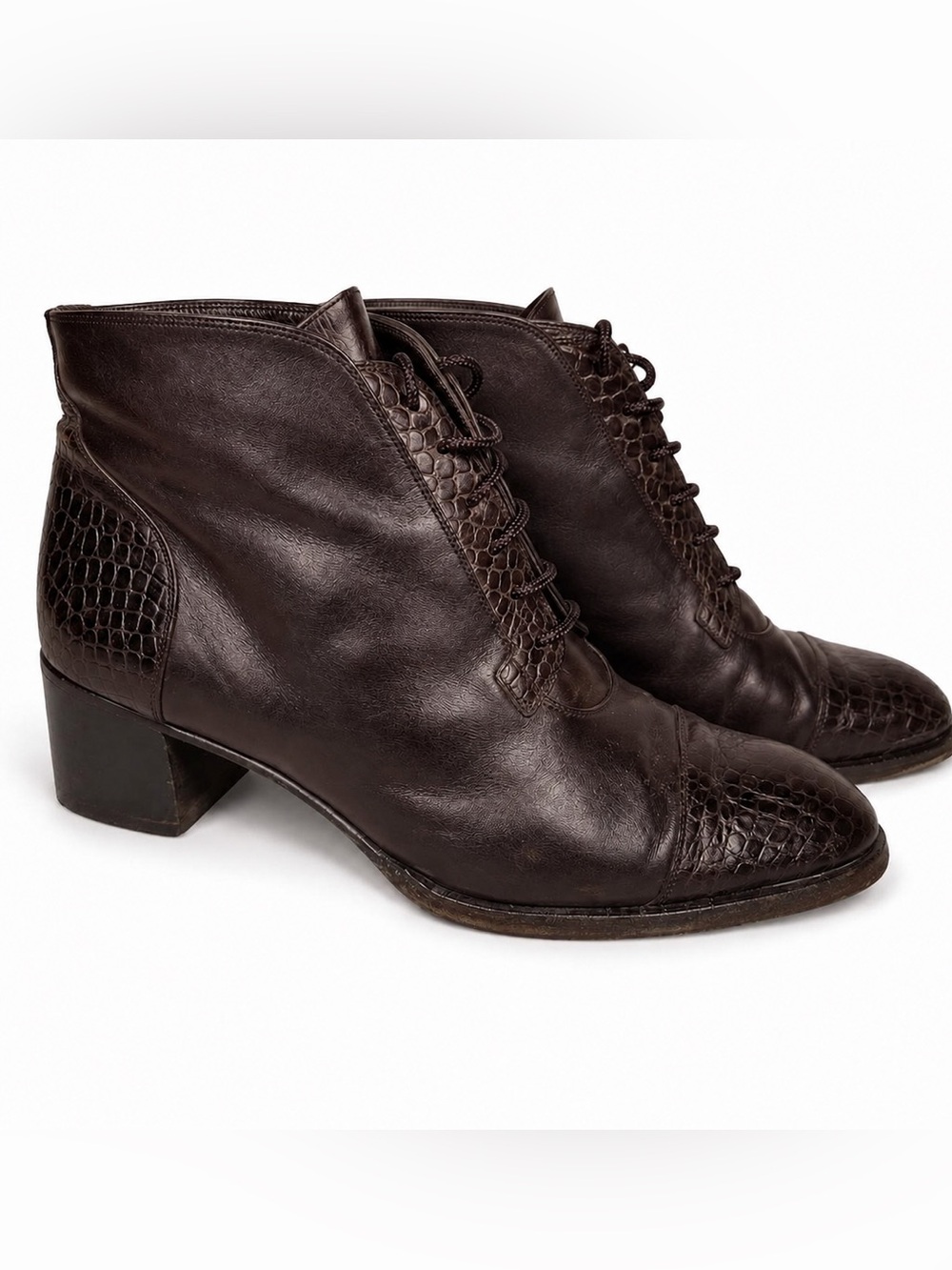 Filippo Raphael Archival Vintage Women’s Block Heel Leather Boots Size 9.5